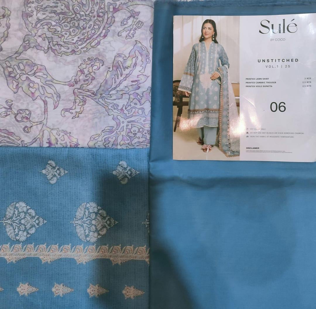 3 Pieces Women’s unstitched printed suit