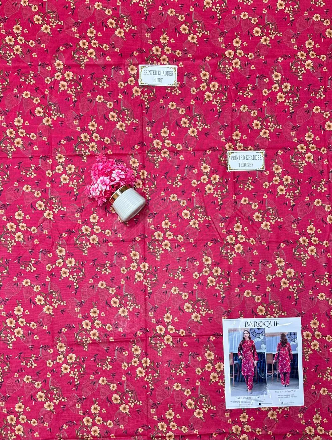 2 Pcs Women's Unstitched Printed Suit